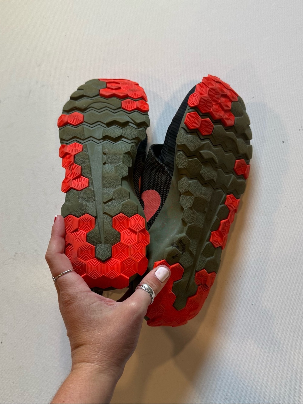Nike Kids Black and Olive Green Sneakers with Red Accents - Picture 5 of 7